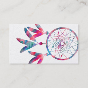 Eleganter Dream Catcher Feathers Yoga Instructor Visitenkarte