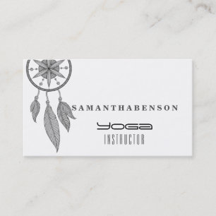 Eleganter Dream Catcher Feathers Yoga Instructor Visitenkarte