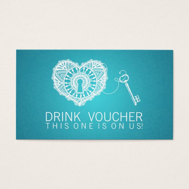 Eleganter Drink Voucher Schlüssel zu meinem Herz T (Vorderseite)