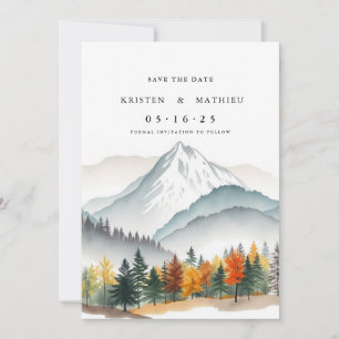 Eleganter druckbarer Berg Save The Date