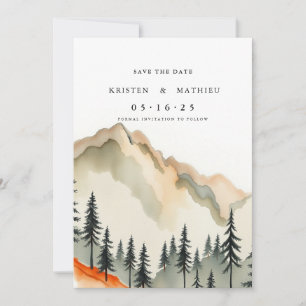 Eleganter druckbarer Berg Save The Date
