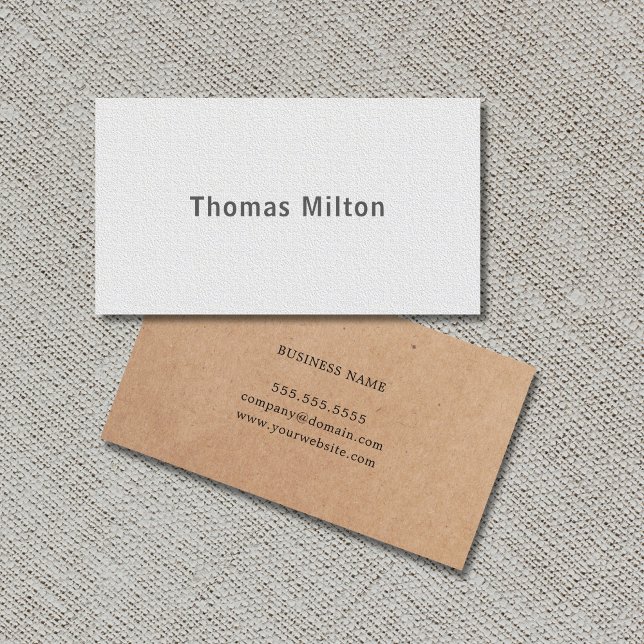 Eleganter DRUCKKraft Texture White Consultant Visitenkarte (Von Creator hochgeladen)