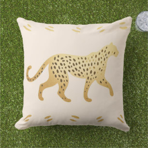 Eleganter Dschungel Rosa und Gold Leopard Kissen