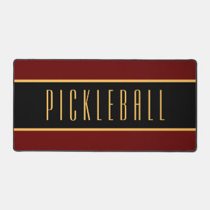 Eleganter dunkelroter Streifen PICKLEBALL Text Schreibtischunterlage