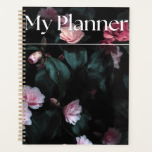 Eleganter dunkler botanischer Terminplaner