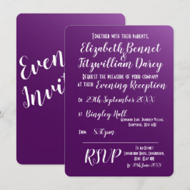 Eleganter, dunkler Lila Abend Einladung