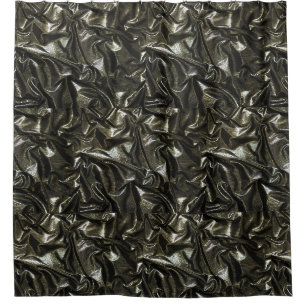 Eleganter Duschvorhang aus schwarzem Satin