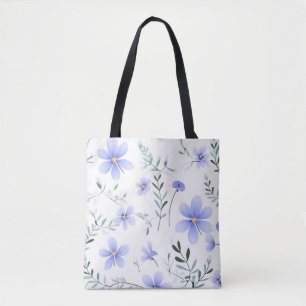 Eleganter Dusty Blue Wildblumen Riese Tasche