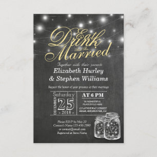 Eleganter EAT Drink & Be Verheiratet Hochzeiten Ei Einladung