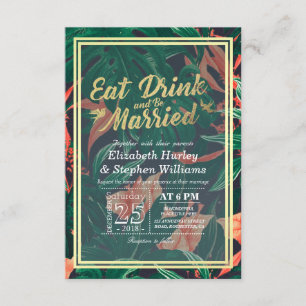 Eleganter EAT Drink & Be Verheiratet Hochzeiten Ei Einladung