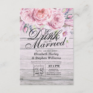Eleganter EAT Drink & Be Verheiratet Hochzeiten Ei Einladung