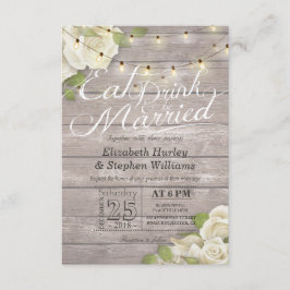 Eleganter EAT Drink & Be Verheiratet Hochzeiten Ei Einladung