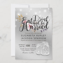 Eleganter EAT Drink & Be Verheiratet Hochzeiten Ei Einladung