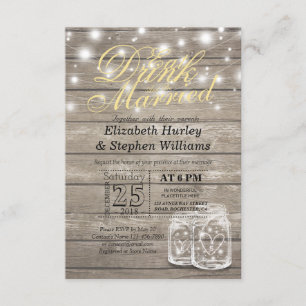 Eleganter EAT Drink & Be Verheiratet Hochzeiten Ei Einladung