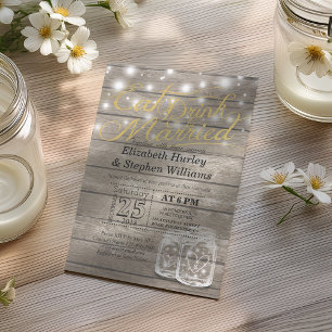 Eleganter EAT Drink & Be Verheiratet Hochzeiten Ei Einladung