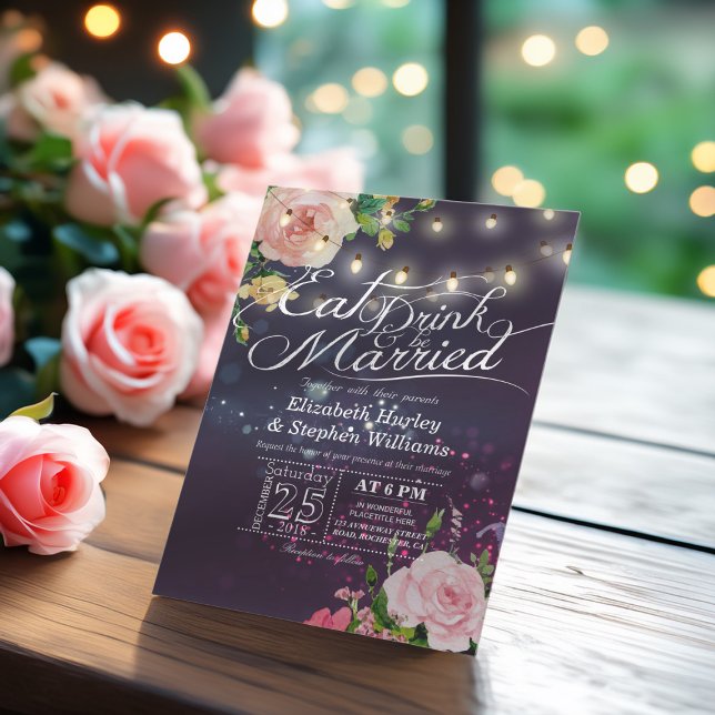 Eleganter EAT Drink & Be Verheiratet Hochzeiten Ei Einladung (Von Creator hochgeladen)