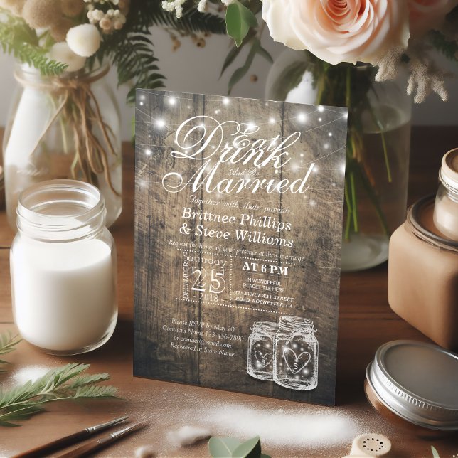 Eleganter EAT Drink & Be Verheiratet Hochzeiten Ei Einladung (Von Creator hochgeladen)