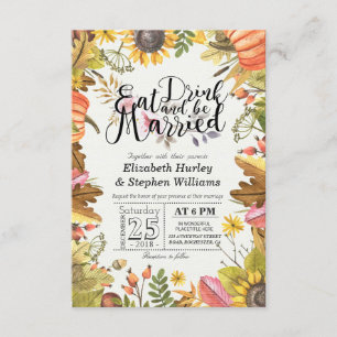 Eleganter EAT Drink & Be Verheiratet Hochzeiten Ei Einladung