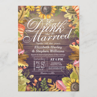 Eleganter EAT Drink & Be Verheiratet Hochzeiten Ei Einladung