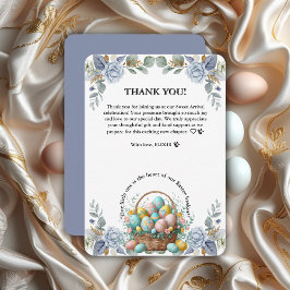 Eleganter Eierkorb mit blauer Blume Dankeskarte