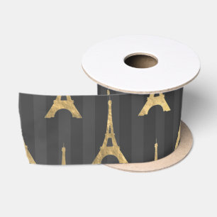 Eleganter Eiffelturm Paris Schwarz Gold Chic Luxus Satinband
