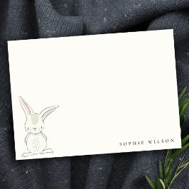 Eleganter Einfach Niedlich Blue Pink Bunny Kinderg Mitteilungskarte