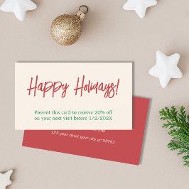 Eleganter Einfache Red Green Holiday Coupon