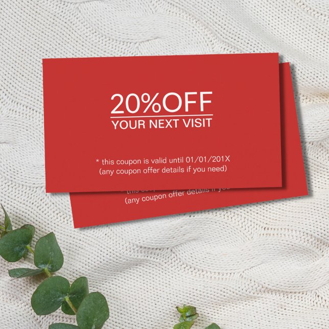 Eleganter Einfache Red White Beauty Salon Coupon (Von Creator hochgeladen)