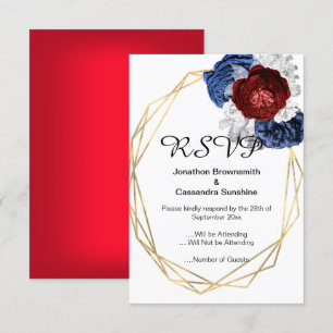 ELEGANTER EINFACHER BLUMENNAVEN ROTER UAWG EINLADUNG