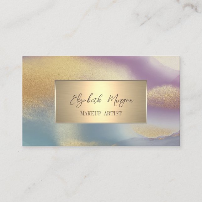 Eleganter einfacher Goldrahmen, Gold Ombre Visitenkarte (Vorderseite)