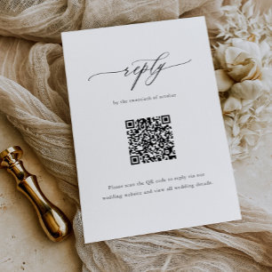 Eleganter einfacher Kalligrafie-Hochzeitsstichtenc RSVP Karte