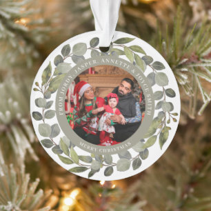Eleganter einfacher Kranz 2 Foto Familienweihnacht Ornament