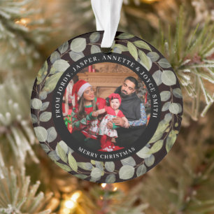 Eleganter einfacher Kranz 2 Foto Familienweihnacht Ornament