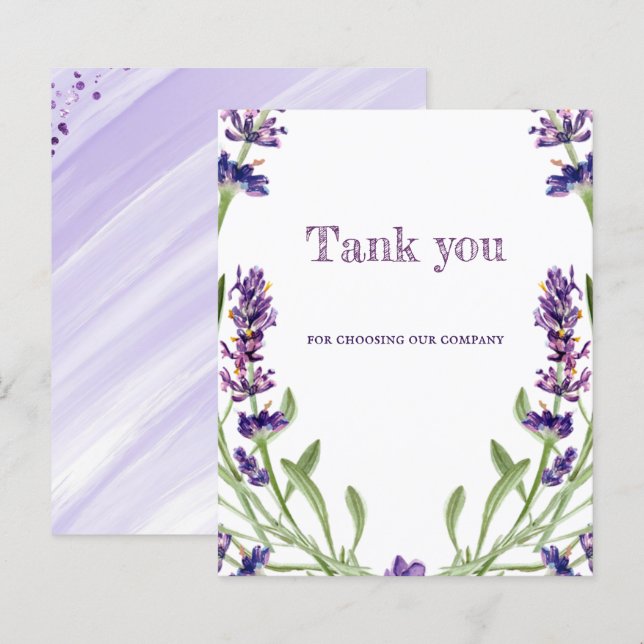 Eleganter einfacher Lavander-Stil Danke einfügen (Vorne/Hinten)