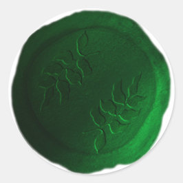 Eleganter, einfacher Leaf Design Wax Siegel Sticke Runder Aufkleber