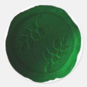 Eleganter, einfacher Leaf Design Wax Siegel Sticke Runder Aufkleber