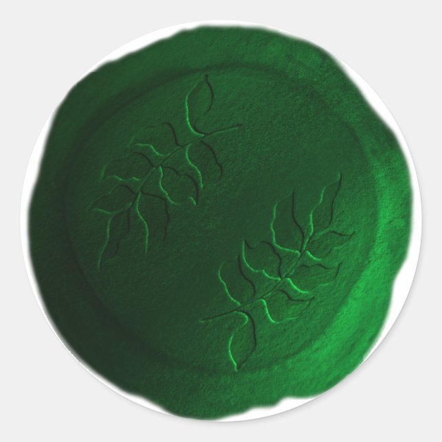 Eleganter, einfacher Leaf Design Wax Siegel Sticke Runder Aufkleber (Vorderseite)