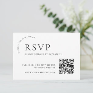 Eleganter einfacher minimalistischer Kalligrafie-Q RSVP Karte