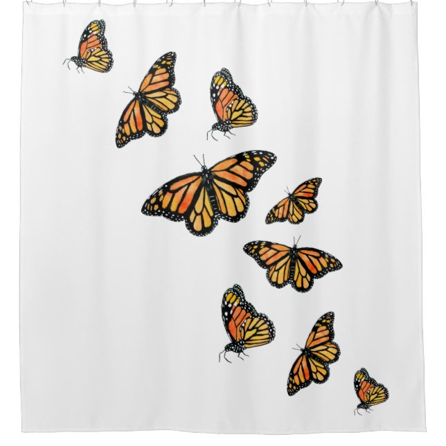 Eleganter einfacher Monarchen-Schmetterling Duschvorhang (Vorderseite)