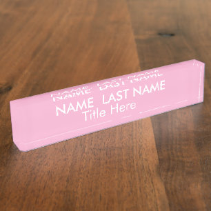 Eleganter einfacher Navy-Rosa-Schreibtisch individ Namensplakette