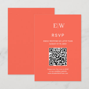 Eleganter einfacher Neon Flare mit Monogram Weddin RSVP Karte