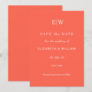Eleganter einfacher Neon Flare mit Monogram Weddin Save The Date