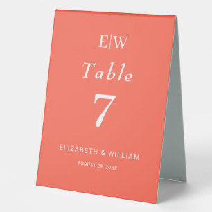 Eleganter einfacher Neon Flare mit Monogram Weddin Tischaufsteller