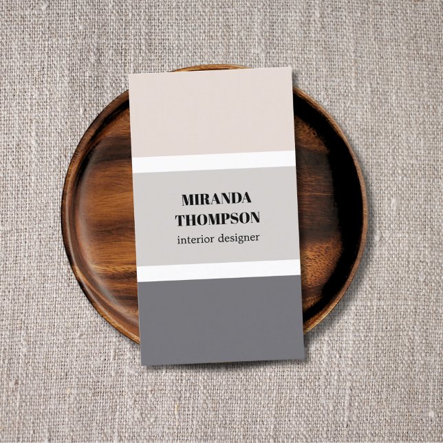 Eleganter, einfacher Pastellstreifen - Innenarchit Visitenkarte (Von Creator hochgeladen)