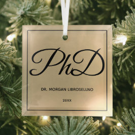 Eleganter, einfacher PhD-Abschluss Ornament Aus Glas