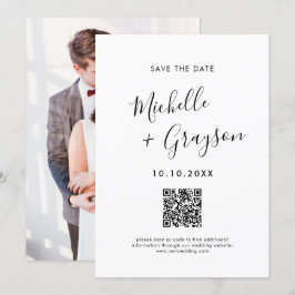 Eleganter einfacher Schwarzer Minimalistisch Moder Save The Date
