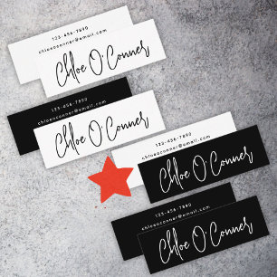 Eleganter einfacher Skriptname Moderner Minimalist Mini Visitenkarte