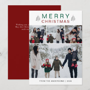 Eleganter einfacher Tannenbaum Weihnachten Familie