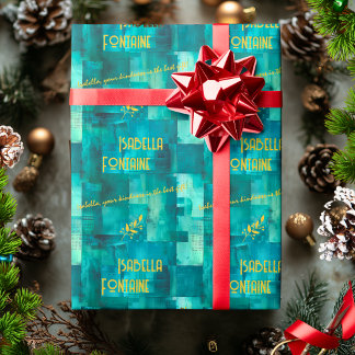 Eleganter, einfarbiger Geschenkwrap mit Golden Geschenkpapier