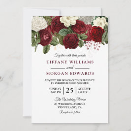 Eleganter Einladung zur Hochzeit von Roter Blüte i